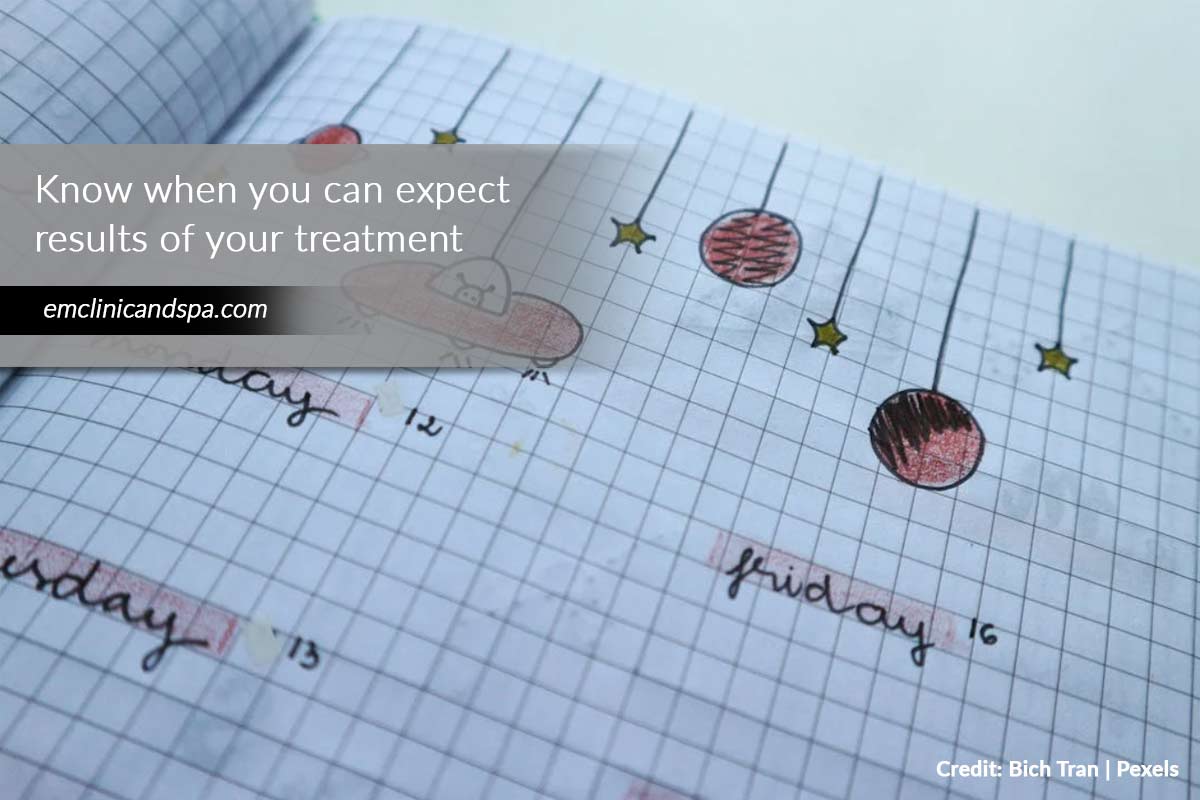 Know when you can expect results of your treatment
